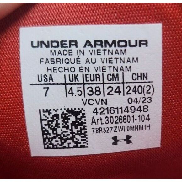 Under Armour Glyde 2 MT Metal Softball Cleats Women's 7 White Red Athletic Sport - Picture 9 of 10